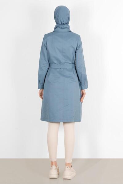 Alvina Beli Kuşaklı Çıtçıtlı Trençkot 10598