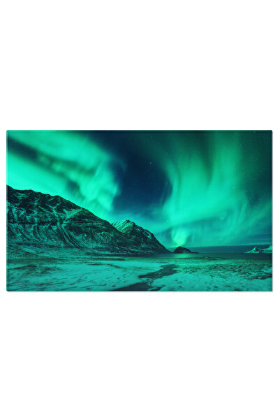 StoryGift Romania Tablou Canvas - Luminile Nordului In Lofoten, Norvegia: Aur...