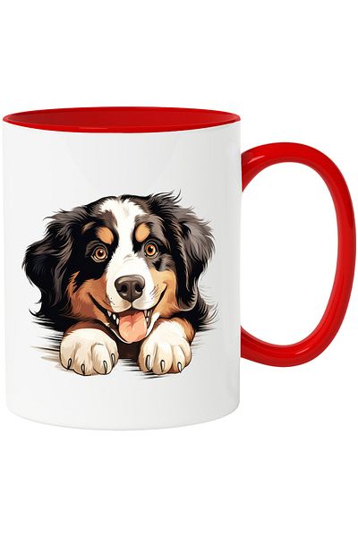StoryGift Romania Mug with a happy puppy | smiling | paws | claws | energetic | wants to play, With ,STG