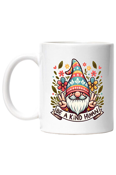 StoryGift Romania Cana cu un pitic vesel cu mesajul "Be a kind human", stilul...