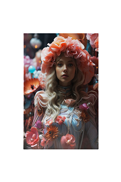 StoryGift Romania Tablou Canvas: Portret Feminin European Cu Flori Pastel Și ...