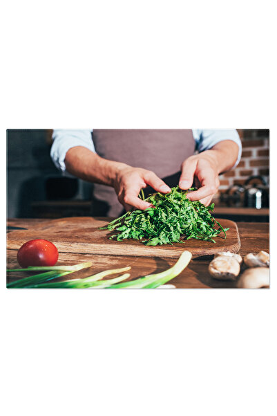 StoryGift Romania Tablou Canvas Barbat Sortand Frunze De Rucola Proaspete Si ...