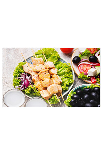 StoryGift Romania Tablou Canvas Bucate Grecesti Autentice Souvlaki, O Imbinare De Arome Si Gusturi Specifice Cult