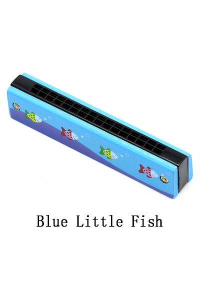 Choice Blue Little Fish Children Wooden Harmonica Musical Instrument Toys Music Teaching Aids Puzzle Early