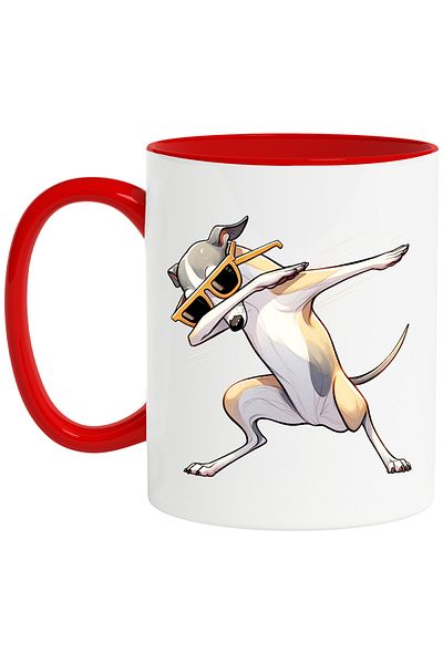StoryGift Romania Mug with a dog wearing sunglasses | dancing | funny | passion | talent | , With ,STG
