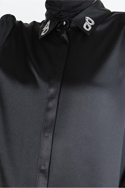 Alvina SATIN TUNIC WITH STONE DETAIL ON COLLAR 43739