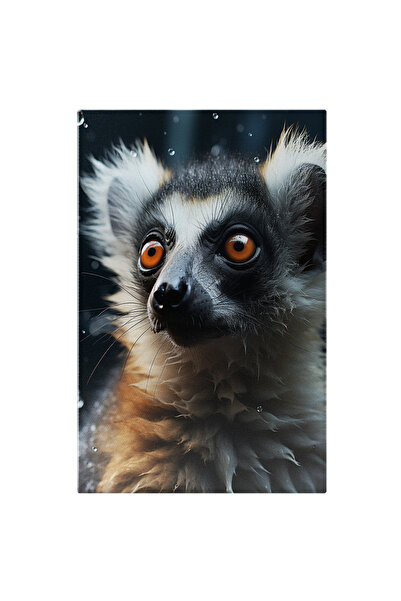 StoryGift Romania Tablou Canvas: Portret De Aproape Lemurul Cu Ochi Portocali...