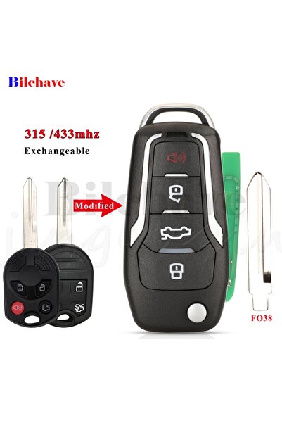 Choice6 مفتاح تحكم عن بعد معدل بدون شريحة FO38 Blade Silver jingyuqin 315/433...