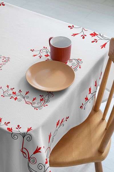 Rell Home Worry-Free Table Cloth, Slub Fabric, Stain Repellent