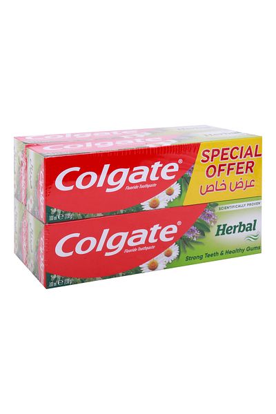 Colgate Herbal Toothpaste Value Pack 4 X 100 ml Natural Protection For Strong Teeth & Long-lasting