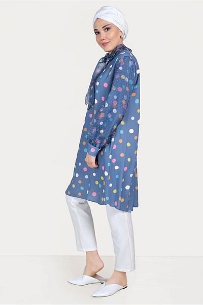 Alvina Tule Detail Pointed Tunic 40503
