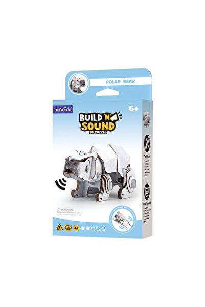 Mieredu Puzzle 3D cu sunete - Urs polar, Build 'n' Sound
