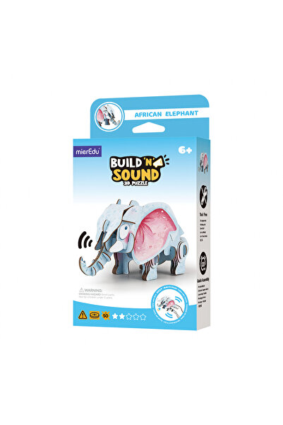 Mieredu Puzzle 3D cu sunete - Elefant african, Build 'n' Sound