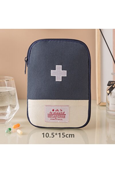 Choice حقيبة إسعافات أولية زرقاء داكنة - حقيبة تخزين أدوية منزلية مناسبة للسف...