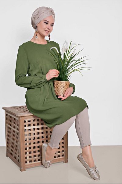 Alvina Τσέπη Crew Neck Tunic 4240