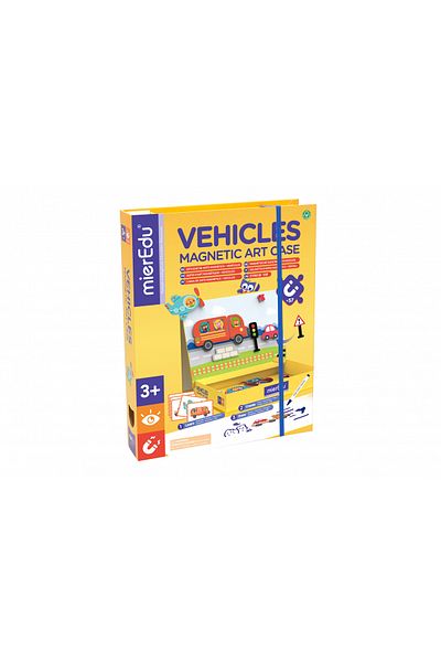Mieredu Joc puzzle magnetic de arta si asociere - Vehicule