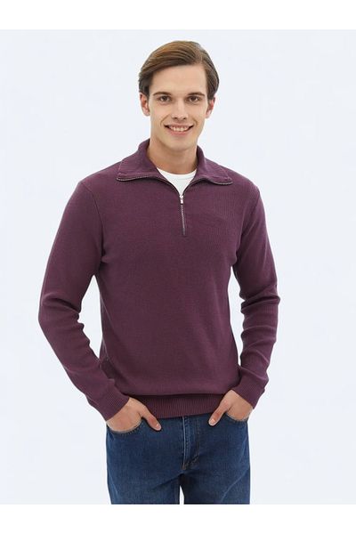 Kip Pulover din tricot cu model prune