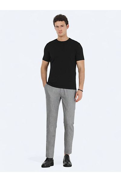 Kip Tricou negru din bumbac cu decolteu