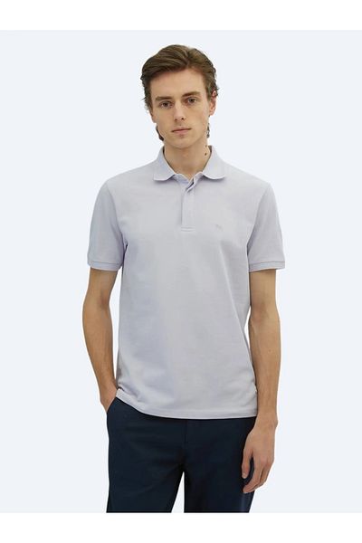 Kip Μπλουζάκι Lilac Plain Polo Neck 100% βαμβάκι
