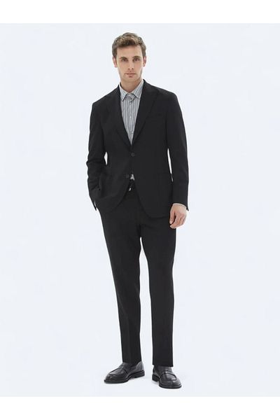 Kip Black Patterned Modern Fit Suit