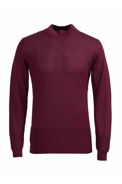 Kip Pulover din tricotaje din amestec de lână cu jumătate de gât șifon