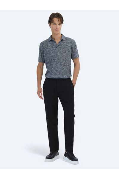 Kip Black Woven Casual Trousers