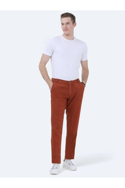 Kip Tile Woven Jogging Fit Casual 100% Linen Trousers
