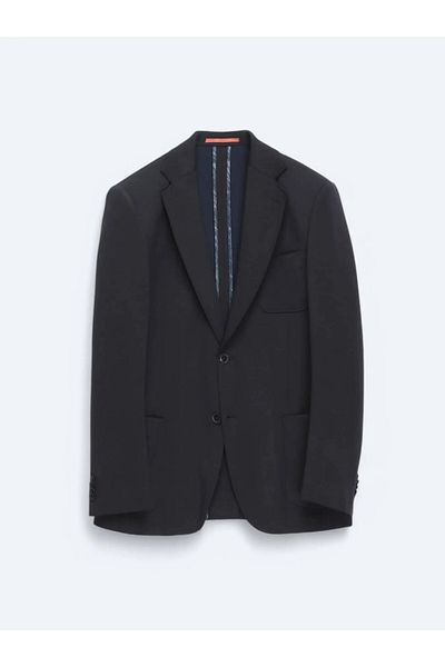 Kip Navy Blue Plain Modern Fit Knitted Suit