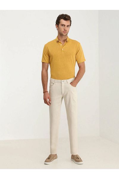 Kip Stone Woven Slim Fit Casual Cotton Blend Trousers