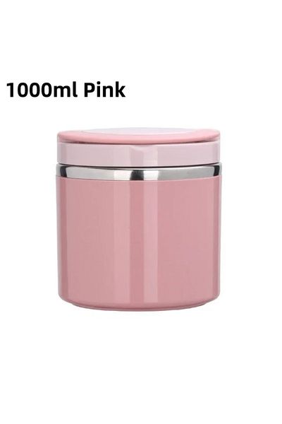 Choice Pink-1000ml 630/1000MLWith Handle Portable Soup Bowl Thermal Storage Container Sealed Bento Box Ins