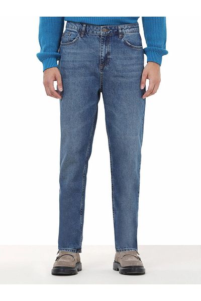 Kip Παντελόνι από βαμβακερό τζιν Navy Blue Carrot Fit