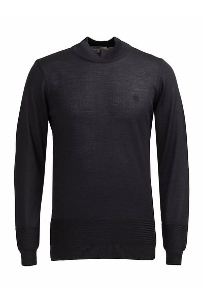 Kip Pulover negru din tricotaje din amestec de lână cu jumătate de gât