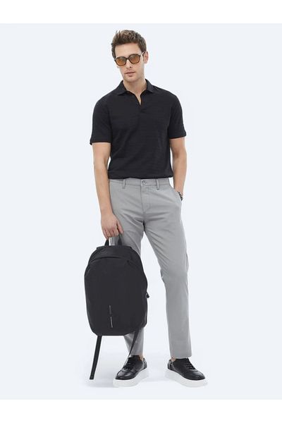 Kip Gray Slim Fit Casual Trousers