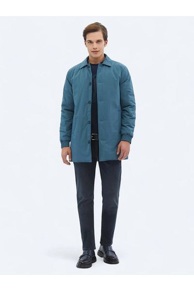 Kip Mint Colored Woven Overcoat