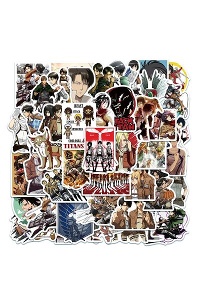 BANDAI Dmx0641-2-50pcs 50pcs Attack On Titan Anime Stickers Cartoon Decal Kids Toy Skateboard Motorcycle La