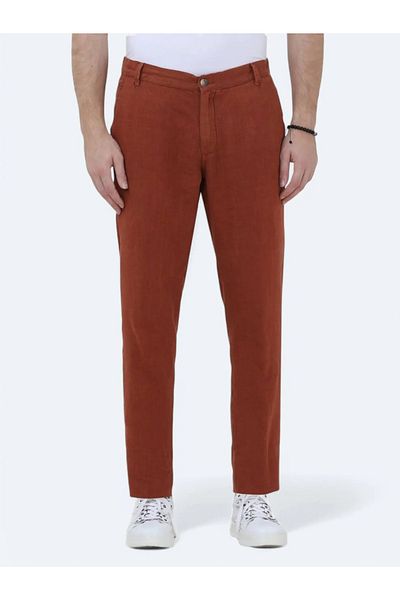 Kip Tile Woven Jogging Fit Casual 100% Linen Trousers