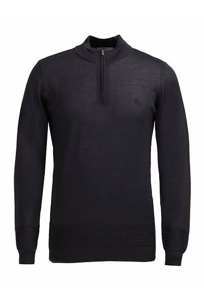 Kip Pulover negru din tricotaje din amestec de lână cu jumătate de gât