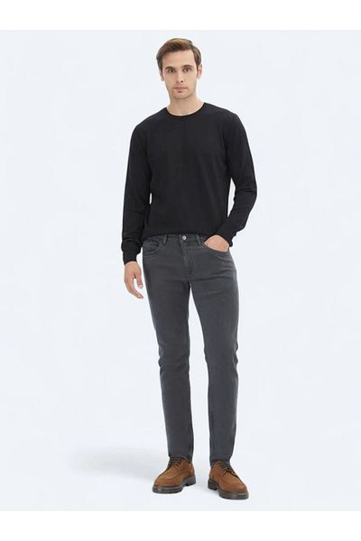 Kip Pulover din tricotaje din amestec de lână, negru, cu gât crew
