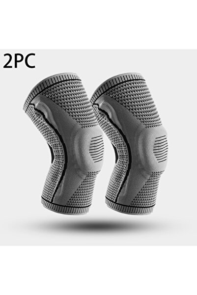 Choice M 2PC-gray 1/2 PC Knee Pads Strap Patella Medial Support Meniscus Sili...