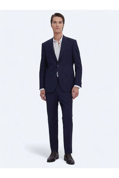 Kip Saks Wool Blended Plain Modern Suit