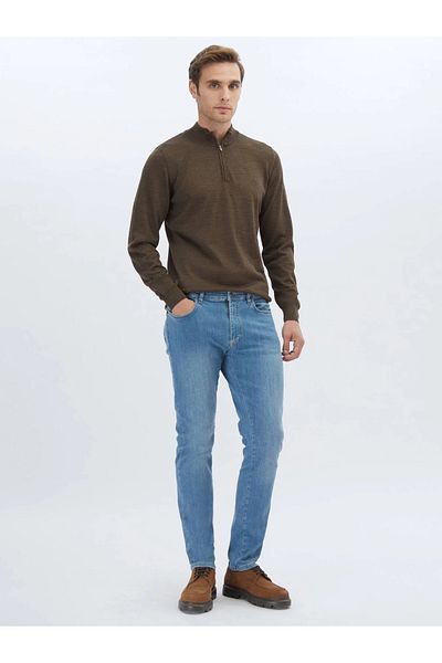 Kip Brown Half Turtleneck Wool Blended Sweater Sweater