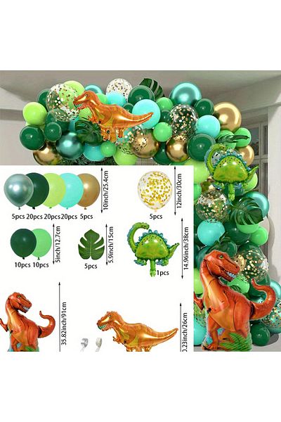 Choice Other Reseda 154 Pcs Jungle Animal Themed Balloon Decorations, Tyrannosaurus Rex Birthday Outdoor Sc