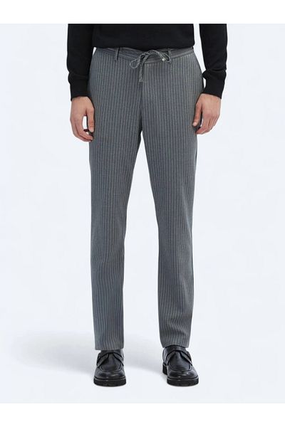 Kip Gray Knitted Jogging Fit Casual Trousers