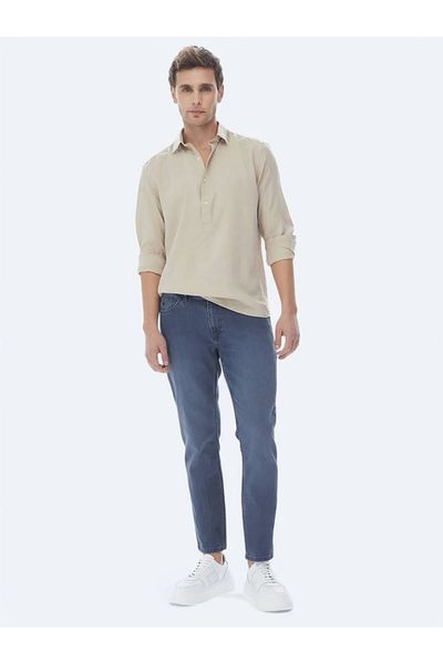 Kip Light Mink Woven - Casual πουκάμισο με κανονική εφαρμογή