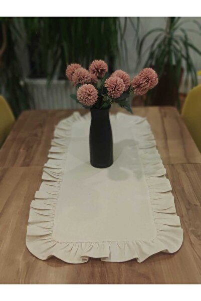 ELC TEKSTİL Buldan Kumaş Fırfır Detaylı 40 X100 Runner