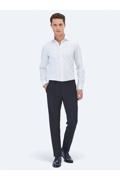 Kip Classic White Slim Fit Cotton Shirt