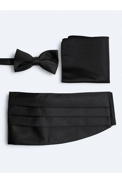 Kip Black Bow Tie Belt Set