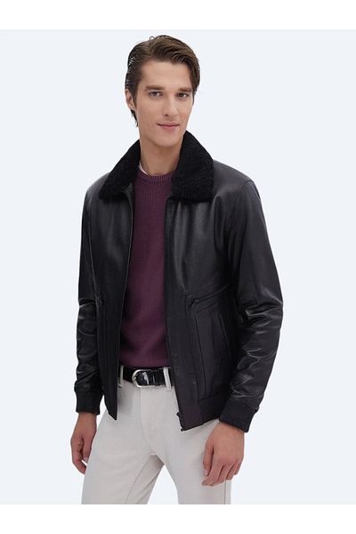 Kip Black Leather Coat