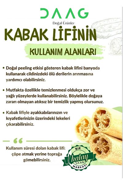 daag Natural Tree Raw Gourd Fiber from Hatay Local Bath Loofah 65/70 cm