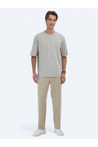 Kip Μπλουζάκι με μπεζ μοτίβο Crew Neck